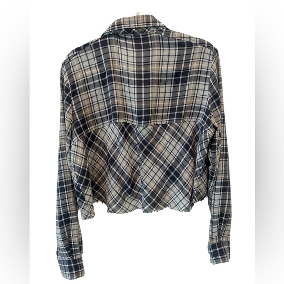 Free People Plaid Cropped Button Down Top - Picture 7 of 10
